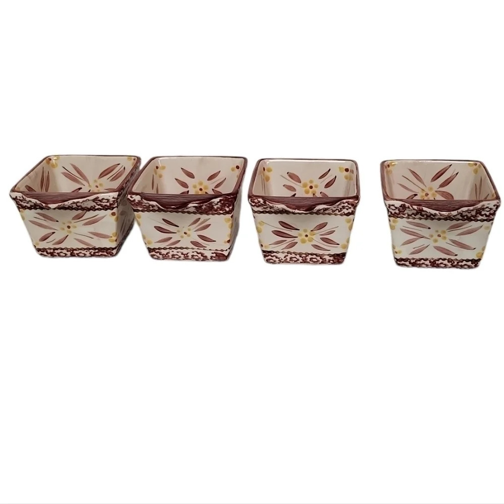 Temptations by Tara Old World Red 10 Oz Square Ramekins
